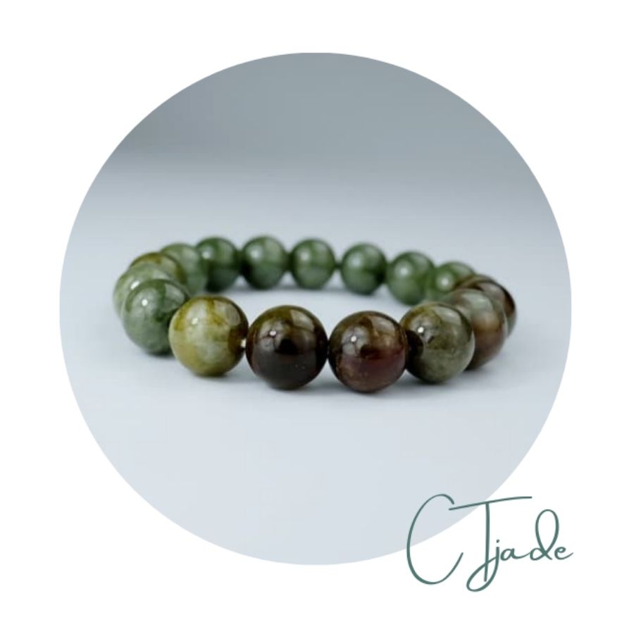 2105103 Trang sức phong thủy hộ mệnh CTjade vòng tay đá Cẩm thạch thiên nhiên